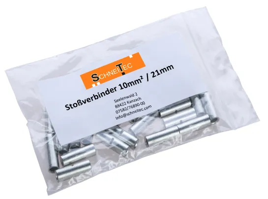 Stoßverbinder 10 mm² / 21 mm lang
